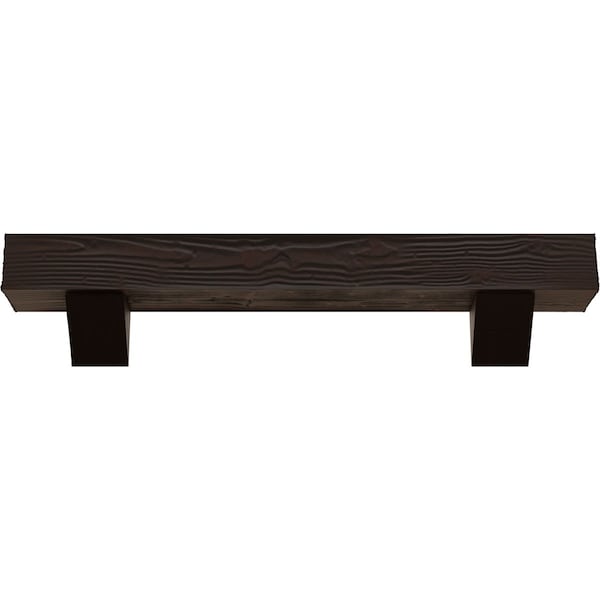 Kit W/ Breckinridge Corbels, Premium Hickory, 6H X8Dx60W Sandblasted Faux Wood Fireplace ManteL